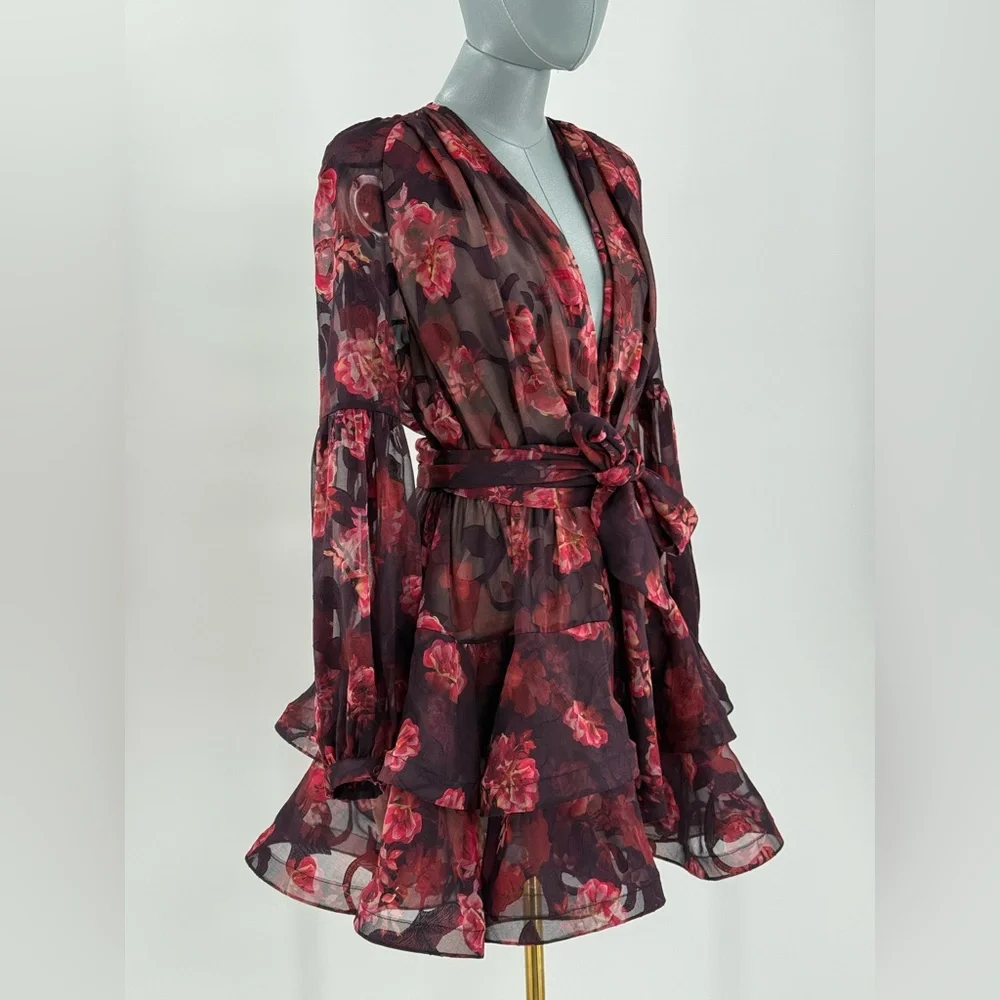 🆕 BRONX & BANCO 🧿 NWOT Bedouin Coastal Mini Dress, Rose Burnout - Sz S US 4 - Picture 6 of 17